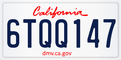 CA license plate 6TQQ147