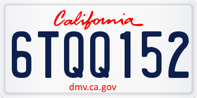 CA license plate 6TQQ152