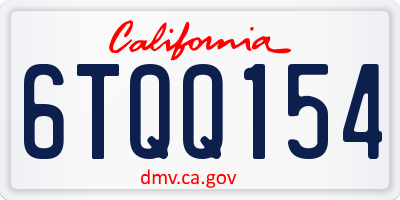 CA license plate 6TQQ154