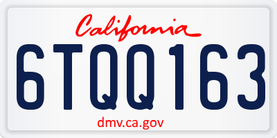 CA license plate 6TQQ163