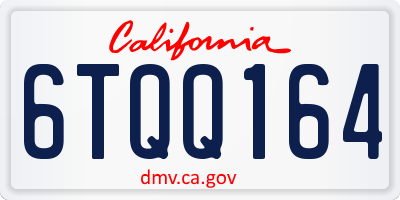 CA license plate 6TQQ164