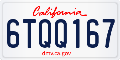 CA license plate 6TQQ167