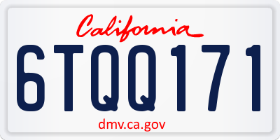 CA license plate 6TQQ171