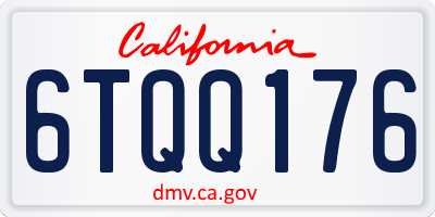 CA license plate 6TQQ176