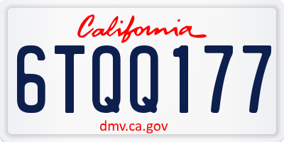 CA license plate 6TQQ177