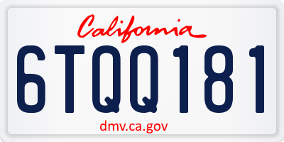 CA license plate 6TQQ181