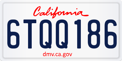 CA license plate 6TQQ186