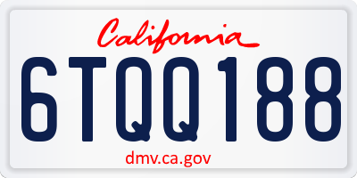 CA license plate 6TQQ188