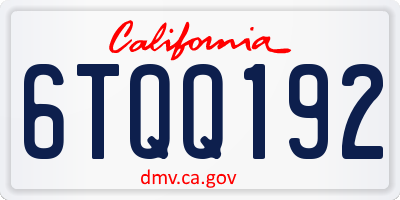 CA license plate 6TQQ192