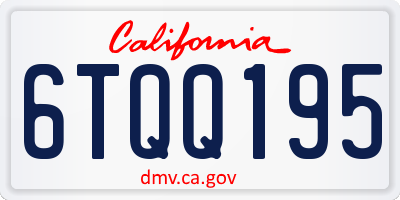 CA license plate 6TQQ195