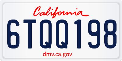 CA license plate 6TQQ198