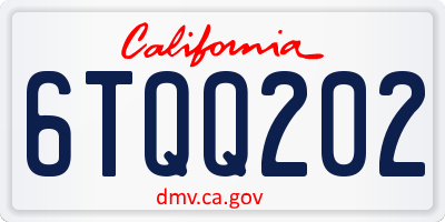 CA license plate 6TQQ202