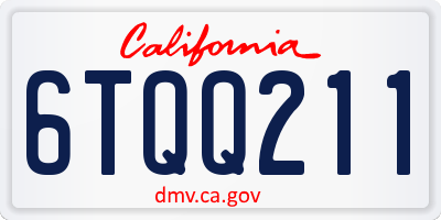 CA license plate 6TQQ211