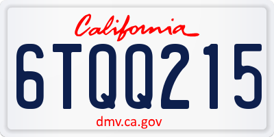 CA license plate 6TQQ215