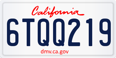 CA license plate 6TQQ219