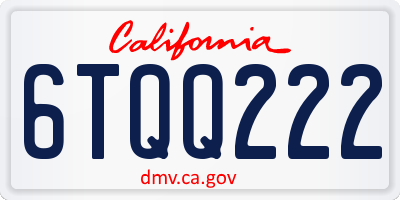 CA license plate 6TQQ222