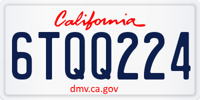 CA license plate 6TQQ224