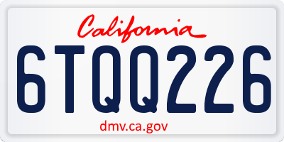 CA license plate 6TQQ226