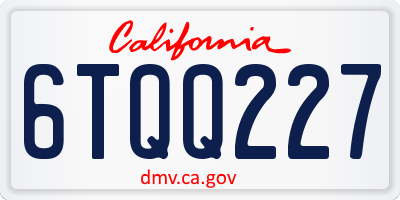 CA license plate 6TQQ227