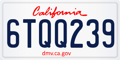 CA license plate 6TQQ239