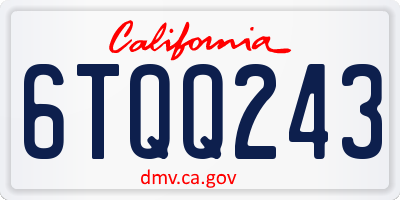 CA license plate 6TQQ243