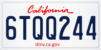 CA license plate 6TQQ244