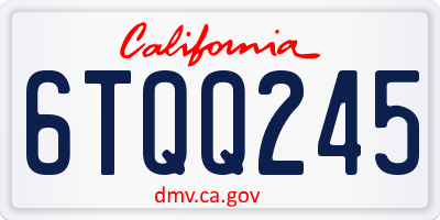 CA license plate 6TQQ245