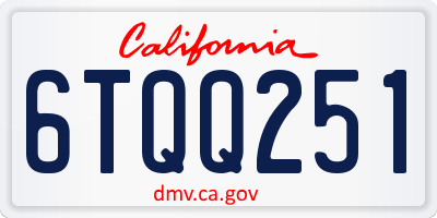 CA license plate 6TQQ251