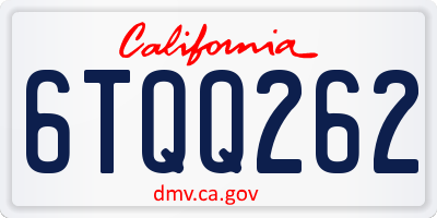 CA license plate 6TQQ262