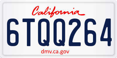 CA license plate 6TQQ264