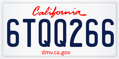 CA license plate 6TQQ266