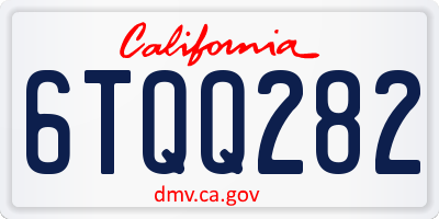 CA license plate 6TQQ282