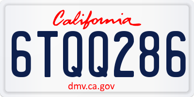 CA license plate 6TQQ286