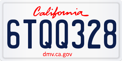 CA license plate 6TQQ328