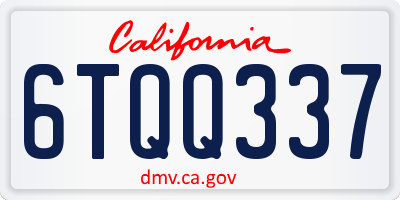 CA license plate 6TQQ337