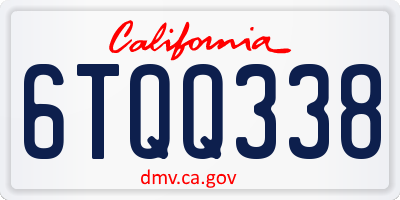 CA license plate 6TQQ338