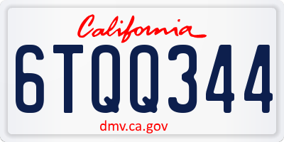 CA license plate 6TQQ344