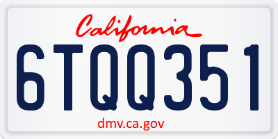 CA license plate 6TQQ351