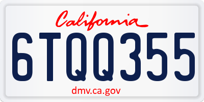 CA license plate 6TQQ355