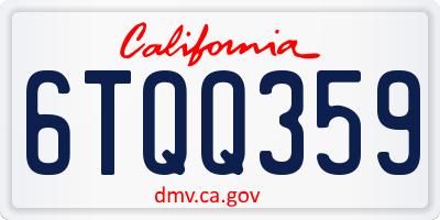 CA license plate 6TQQ359