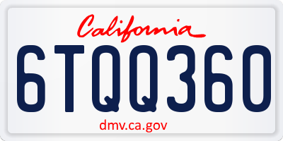 CA license plate 6TQQ360