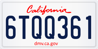 CA license plate 6TQQ361