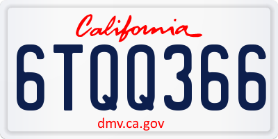 CA license plate 6TQQ366