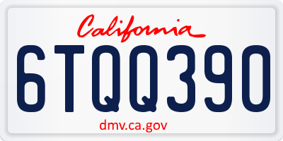 CA license plate 6TQQ390