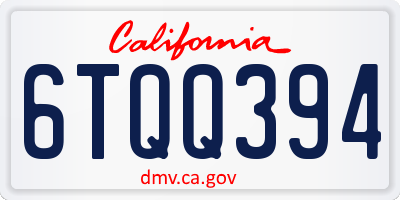 CA license plate 6TQQ394