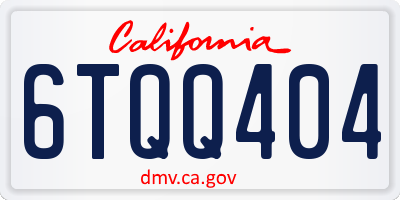 CA license plate 6TQQ404