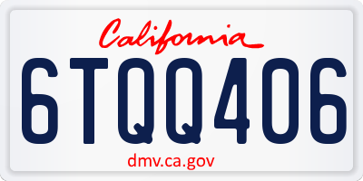 CA license plate 6TQQ406