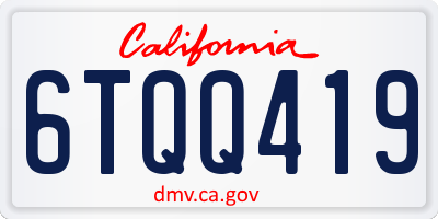 CA license plate 6TQQ419