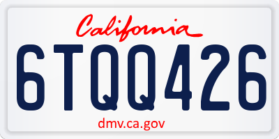 CA license plate 6TQQ426