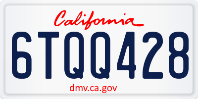 CA license plate 6TQQ428